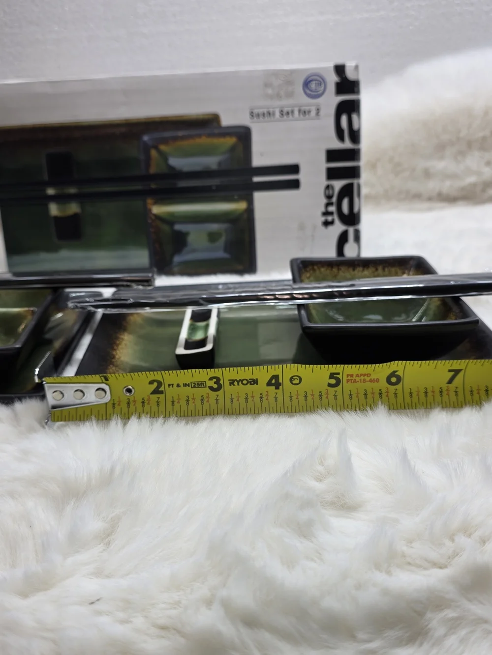 The Cellar Green Glaze Sushi Set for 2